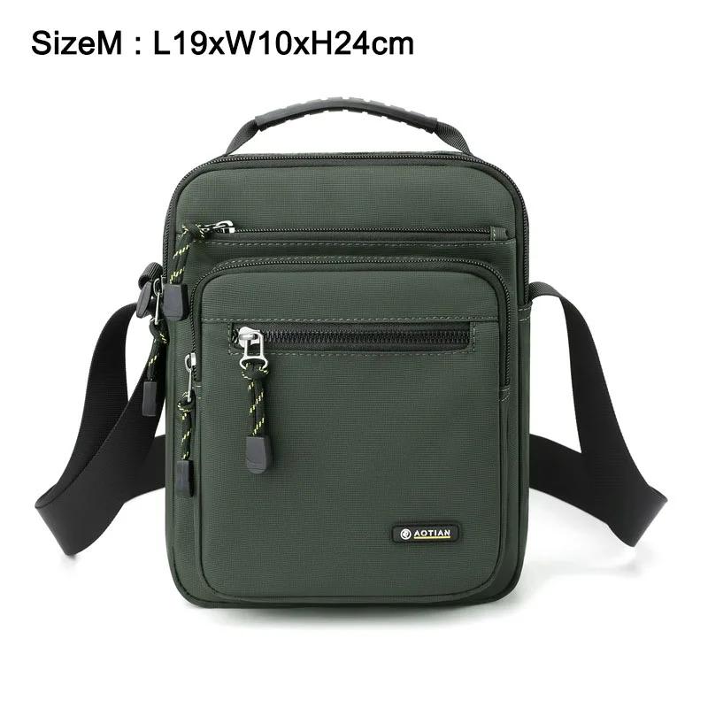 Men Casual Small Handbag Waterproof Nylon Crossbody Bags 12inch Men's Business Office Messenger Bag Shoulder Flap Bag XA33C
