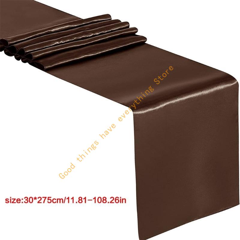 Solid Color Silky Table Runner Collection 12x108Inch, Enhances Ambiances for Various Celebratory Occasion 55KF