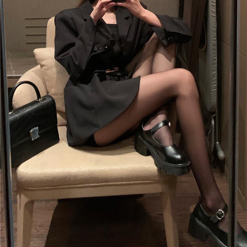 Damen Übergröße Ultra-Dünner Schwarzer Seiden Unsichtbarer Bodystrumpf: Hängerfreier Frühling/Herbst-Stil