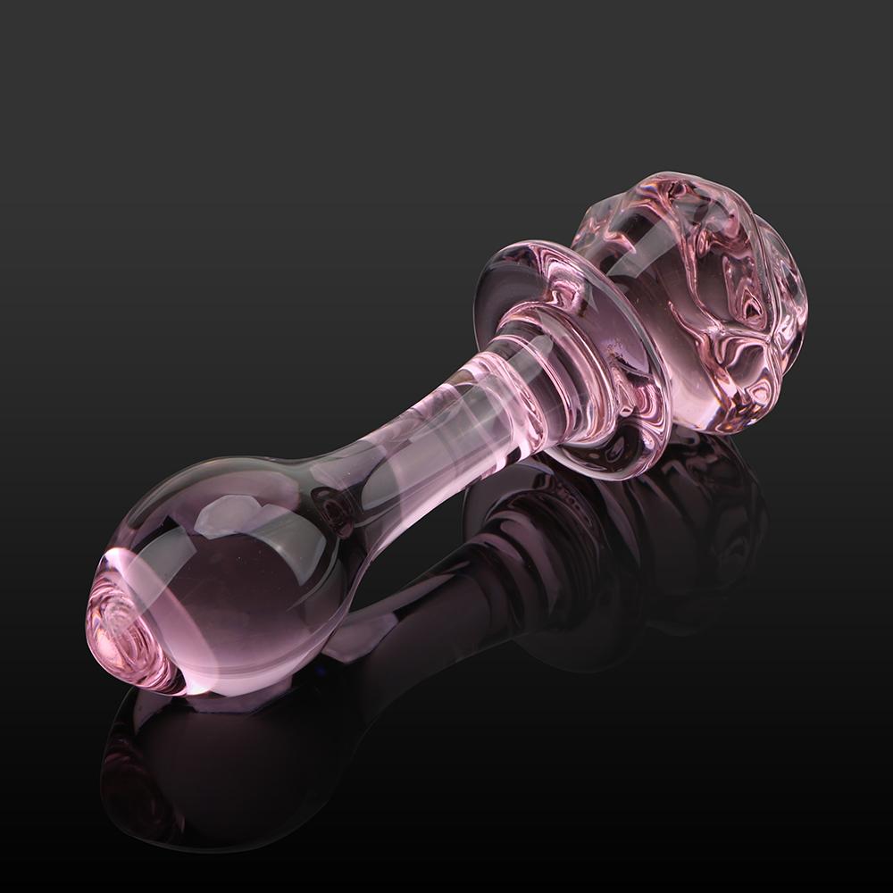 Glass Rose Decorative 22-35mm Anal Beads Butt Plug for Women Vaginal Dilator Female Masturbator Sex Toys Men Prostate Massager