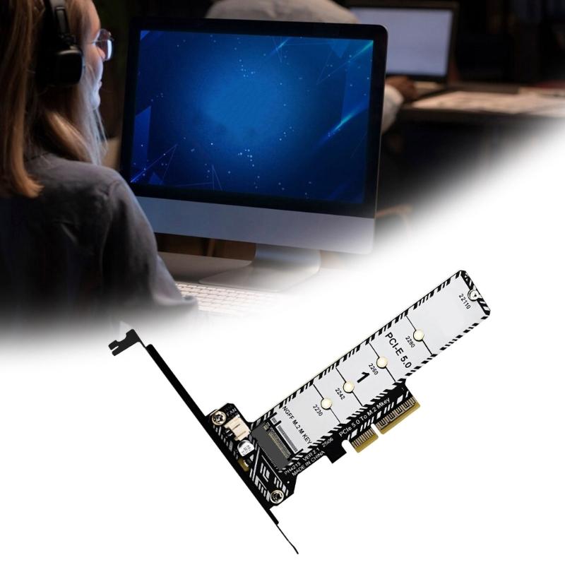 PCIe 5.0 to M.2 NVMe Adapter Card PCIE to M.2 Coverter Expansion Card Support for 22110 2230 2242 2260 2280