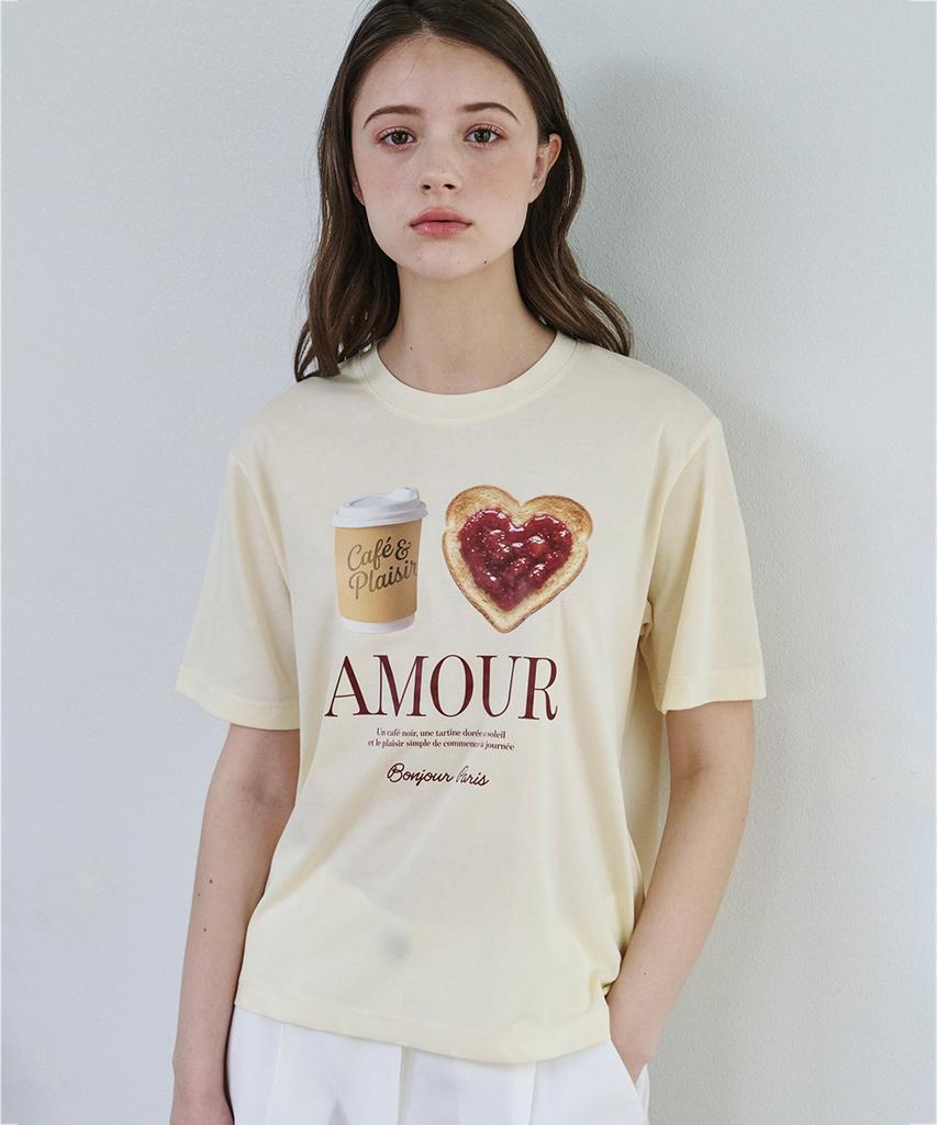 MALOUPE 5218 Amor Graphic T-Shirt (Yellow)