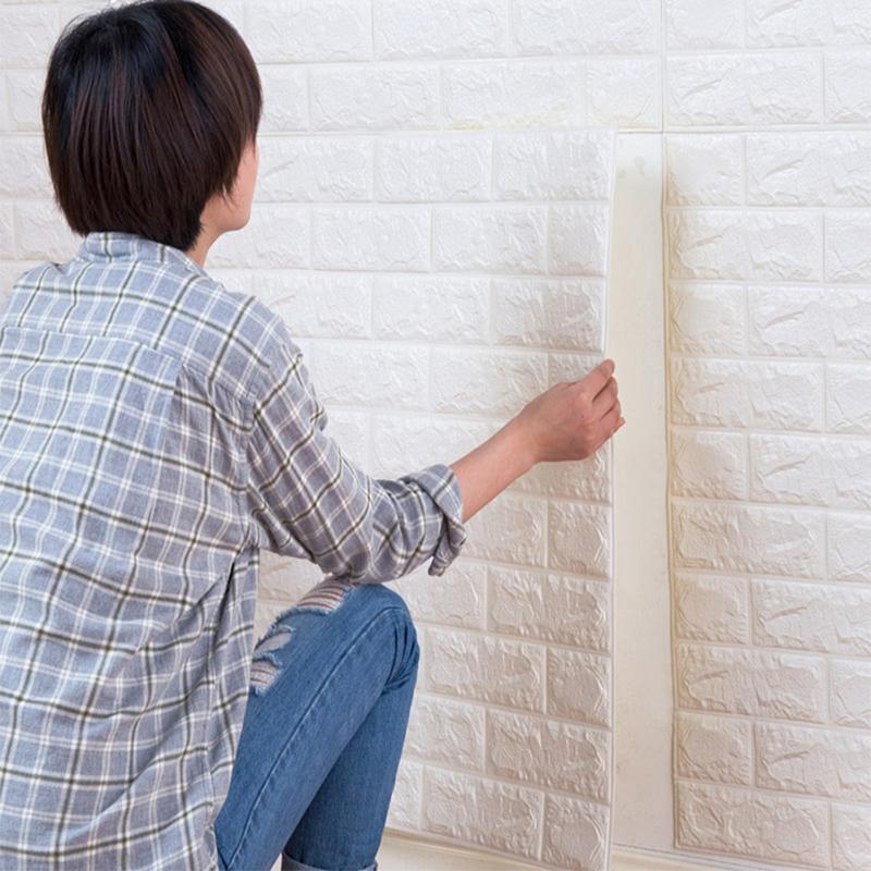 3D Wallpaper Board Adhesive Foam Grey Brick 70cm x1m For Bedroom Living Room Waterproof Wall Sticker Room decoration