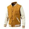 Men's Autumn/Winter Fashion Baseball Jacket - Wool & PU Sleeve Casual Outerwear