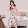 Gentle Wind Gradual Change Tie-dye Cotton and Silk Suspender Nightdress Ruffle Edge Hem Loose Pajama Skirt Women Large Size Home Skirt
