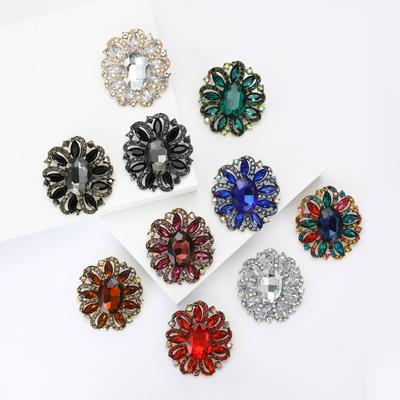 Fashion Creative Alloy Rhinestone Medium Glass Brooch Versatile Exquisite Women'S Clothing Brooch Ornament Pin