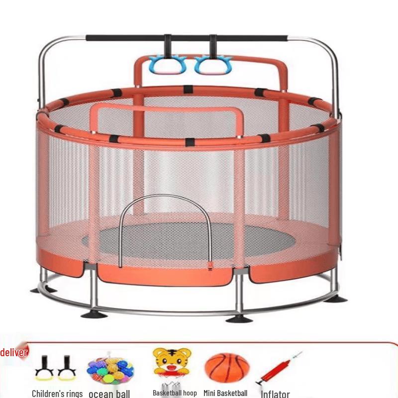 Kids Indoor/Outdoor Foldable Trampoline with Handrail