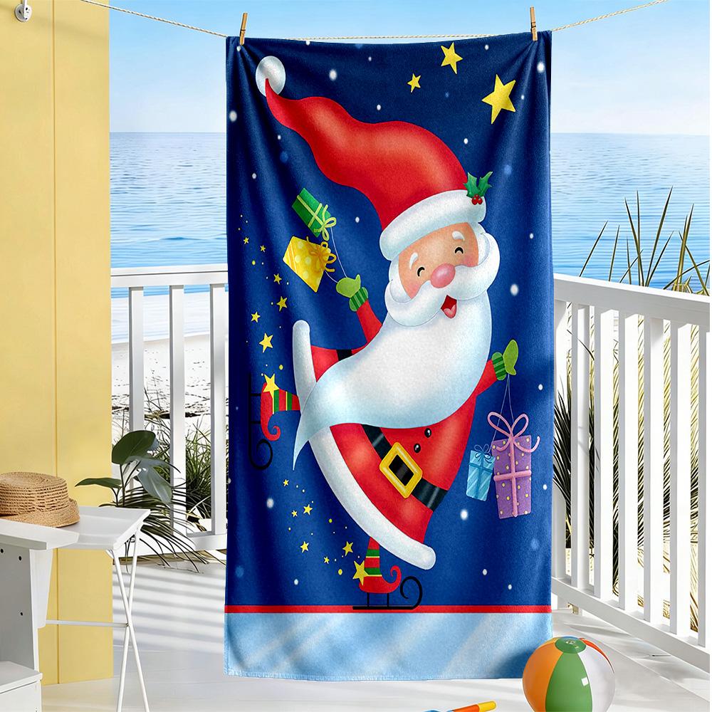 Christmas Beach Towel High Absorbency & Quick-Dry Comfortable Lightweight