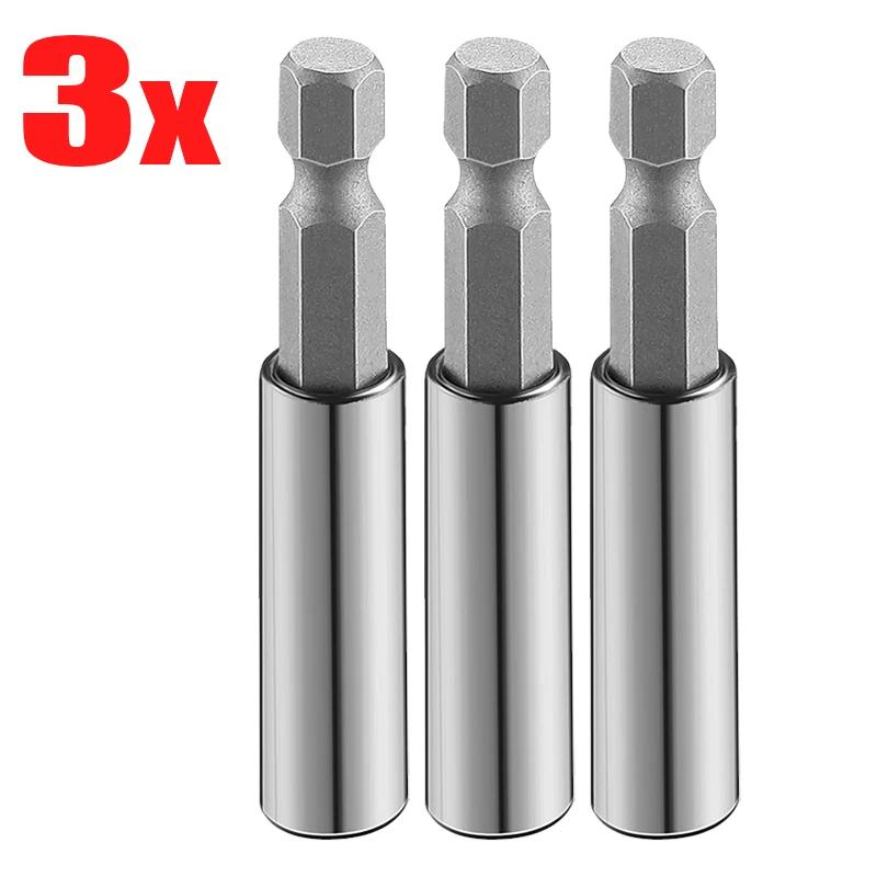 Hexagonal Magnetic Screwdriver Extension Handle Extended Connecting Rods Steel Carbon Screwdrivers Bit Holder Woodworking Tools
