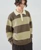 Drawfit Striped Cotton Collared Knit [Mocha Brown]
