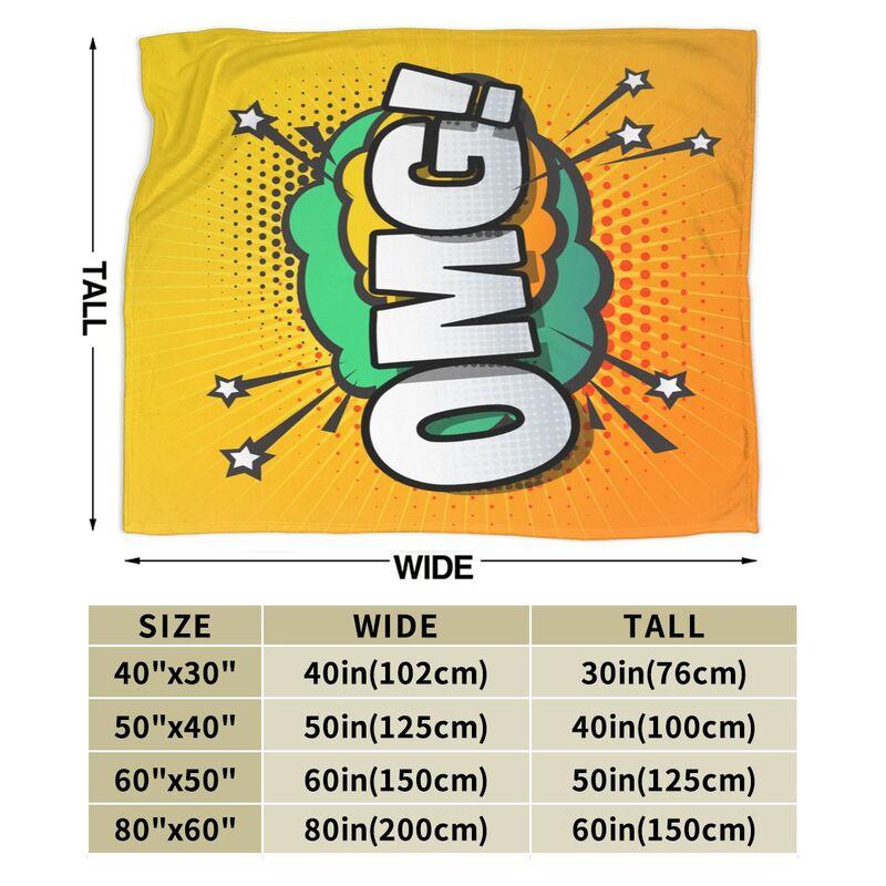 American POP Art Flannel Fleece Blanket BANG WOW POP OMG Warm Lightweight Cozy Anti-Pilling Fuzzy Blankets for Couch Bed Sofa