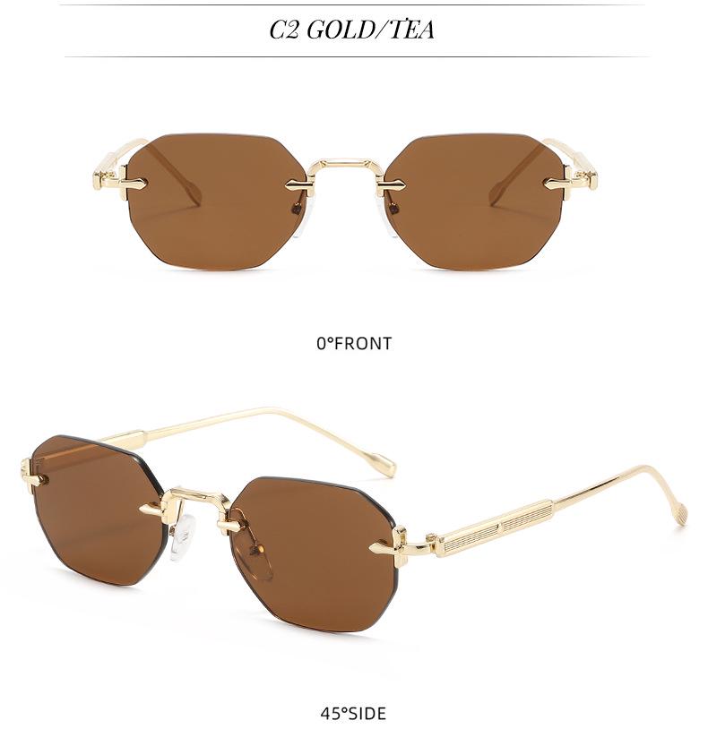 Sleek Rimless Cut-Edge Sunglasses - Stylish Women's Street Style & Sun Protection