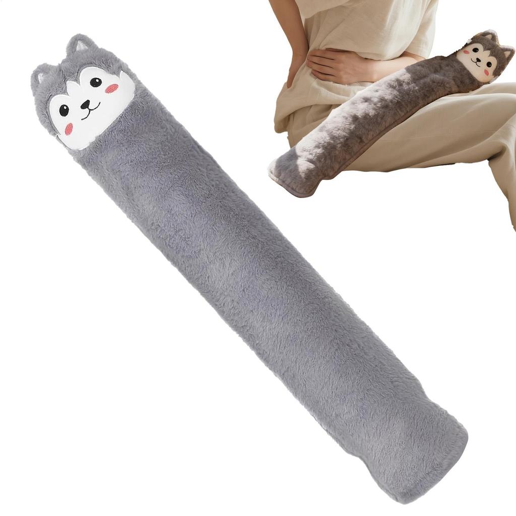 Varmvattenflaska för kramp Lång med mjukt överdrag Varm kompress Varmvattenpåse för nacke axel mage mensvärk kvinnor