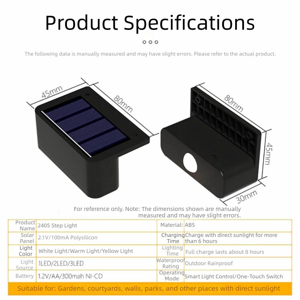 Rainproof Solar Step Lighting Solar Charging Solar Pathway Lights Garden Fence Light Pathway