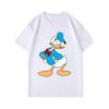 Disney Donald Duck Cartoon Printed Short Sleeve T-Shirt Summer Casual Cotton White  Couple Outfit Men Clothing Tracksuit Tee Top