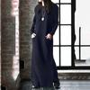 Women Winter Warm Dress Spring Basic Maxi Dress Vintage Long Sweatshirt Dress Casual Pullovers Long Sleeve Button Vestidos