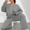 Women's 2 Piece Outfits Fall Casual Zip Up Tracksuit Long Sleeve Sweatshirt And Wide Leg Sweatpant Lounge Set