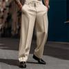 Mens Pleated Front Dress Pants Wrinkle Free Casual Work Chinos Pants Stretch Regular Fit Straight Leg Formal Trousers