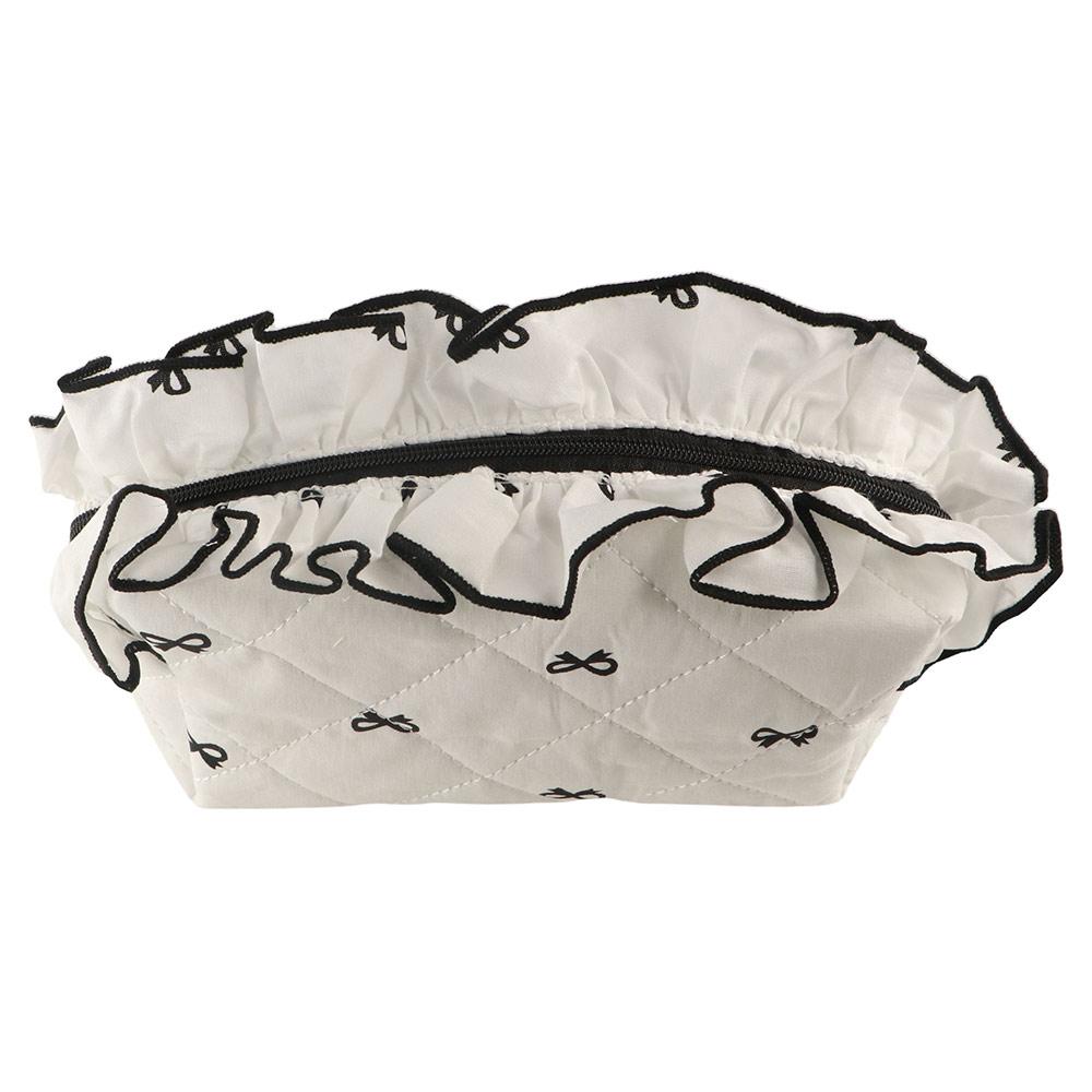 Bow Print Large Capacity Pen Case Flounce Makeup Lipstick Bag Portable Stationery Storage Bag  Kids