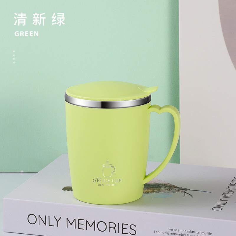 304 Stainless Steel Double-Layer Thermos Cup Office Coffee Cup With Handle Tea Cup Gift