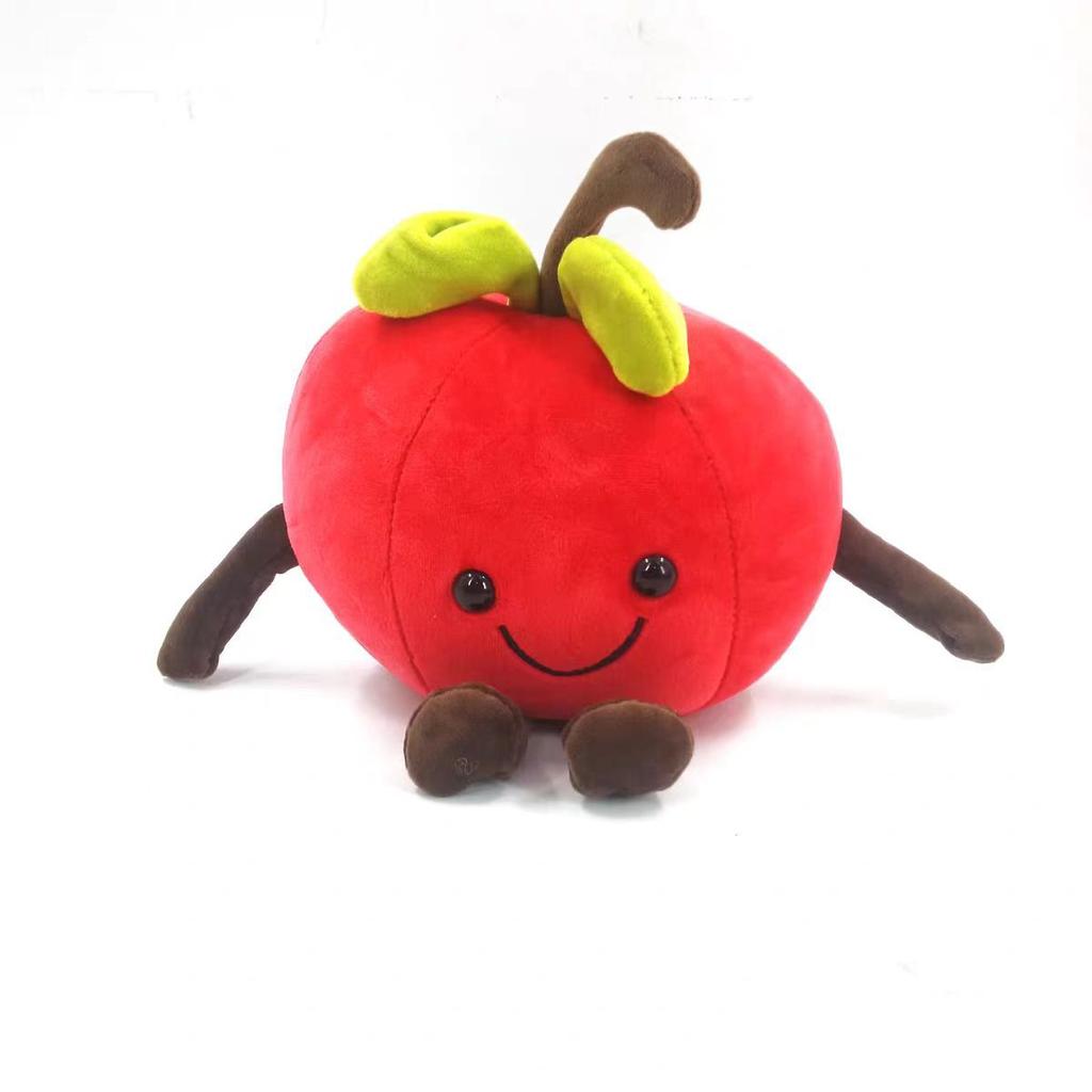 Apfelkissen mit Beinen Apfel Plüschtier roter Apfel Puppe Fruchtpuppe Heiligabend Weihnachten