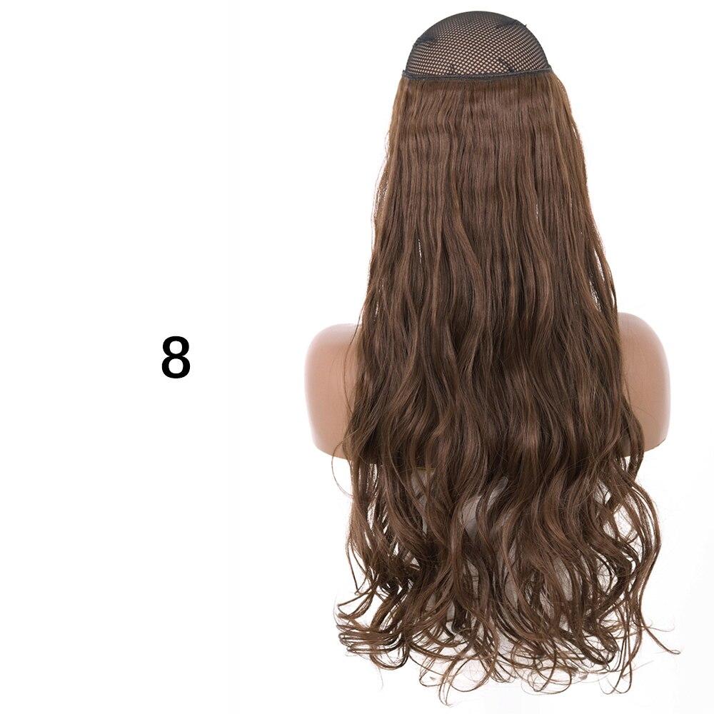 MERISIHAIR Clip-less Synthetic Hair Extensions Invisible Line Hairpiece 16 22 32 Inches Natural Black Brown Blonde for Women