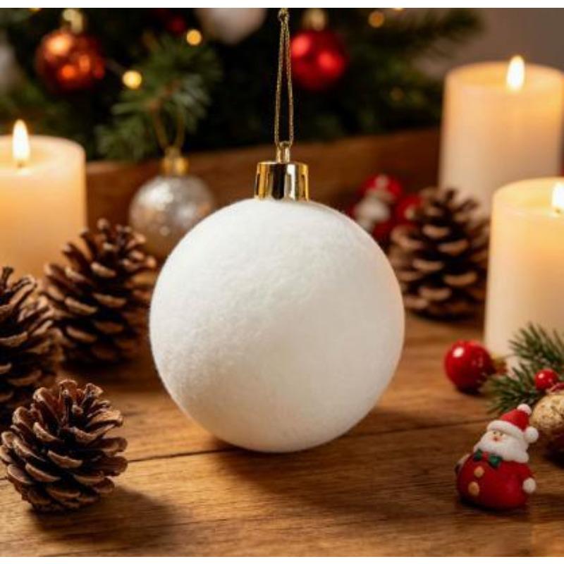 Wholesale Plastic Velvet Ball Pendants Flocked Christmas Balls Xmas Tree Hanging Ornaments New Year Wreath Party Decorations