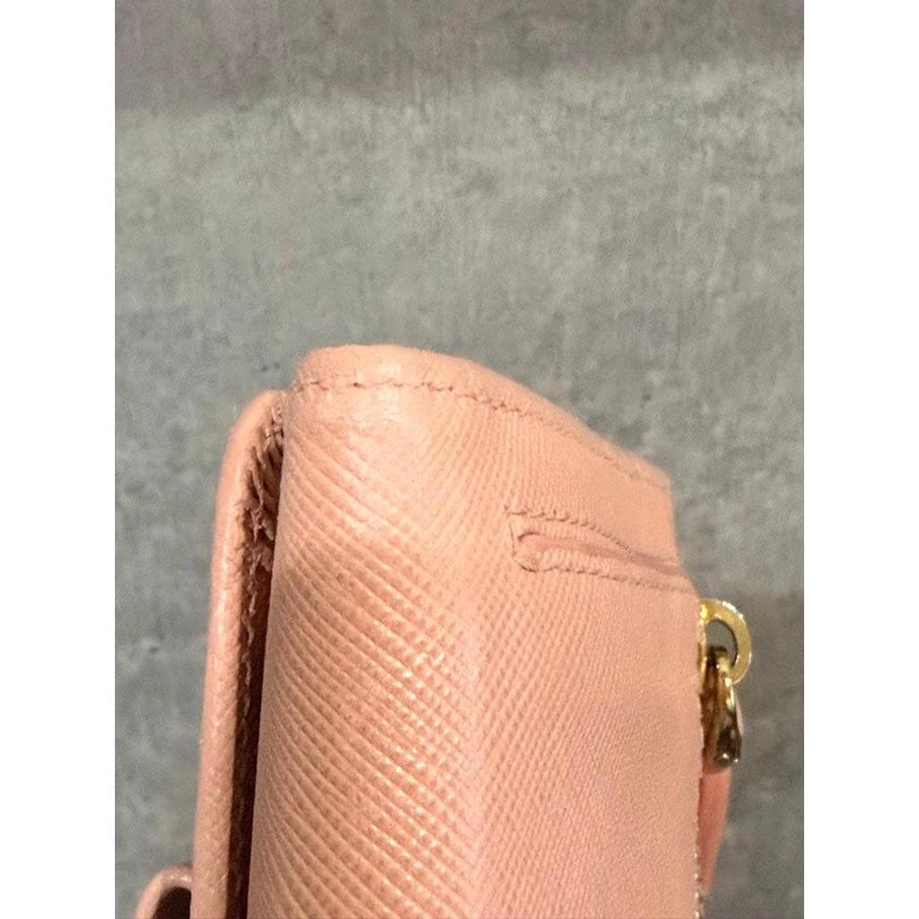 Prada Saffiano Ribbon Long Wallet Pink