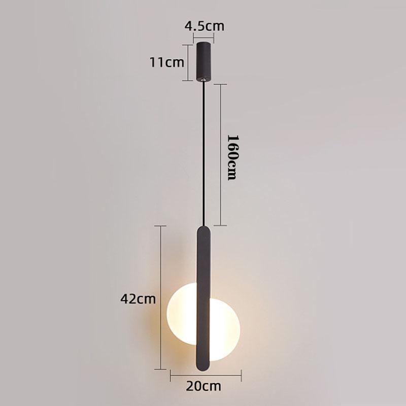 Modern Moon Eclipse Acrylic LED Pendant Light Restaurant Cafe Bar Long Pendant Lamp Sofa TV Background Wall Hanging Lamps