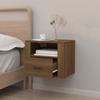 816894 vidaXL Wall-mounted Bedside Table Brown Oak 50x36x40 Cm