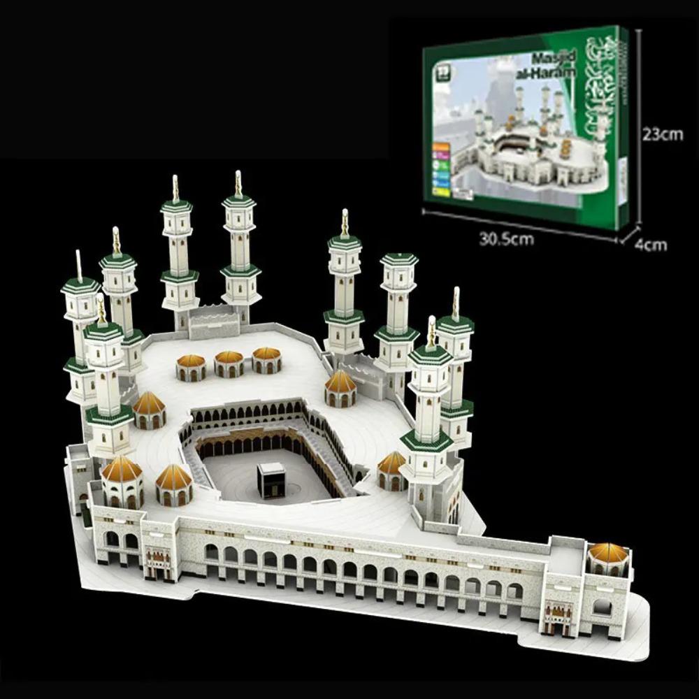 Puzzle 3D della Grande Moschea della Mecca, Giocattolo Puzzle Fai da te di Modello Architettonico dell'Arabia Saudita, Giocattoli per Bambini,