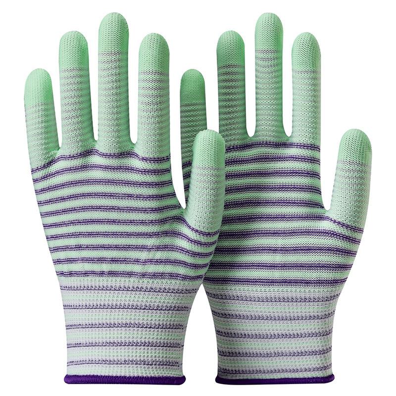1/3/5 Pair Breathable Work Gloves Thorn Proof Non-Slip Wear-Resistant Nylon Industrial Gloves Striped Anti-Static Gardening Gloves
