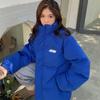 Royal Blue Padded Jacket Women Oversize Bread Jacket Thickened Padded Clothes Winter Coat