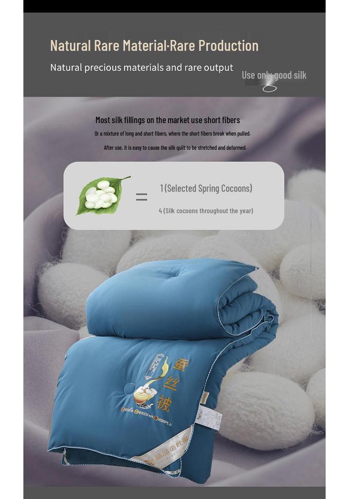 Verdickte Seiden-Winterdecke - Doppelbett Daunen, Warm für Frühling & Herbst
