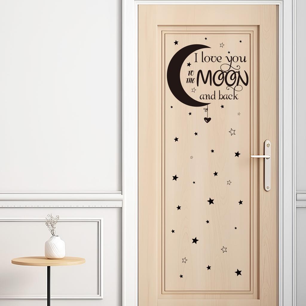 Moon Stars Family Quote Wall Sticker Removable Living Room Bedroom Table Decor