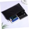EXCEART PU Leather 2-Piece Zippered Money Bag Wallet Pouch for Coins, Checks, Cosmetics, and Cash Organizer, 28x6x0.4 Inches
