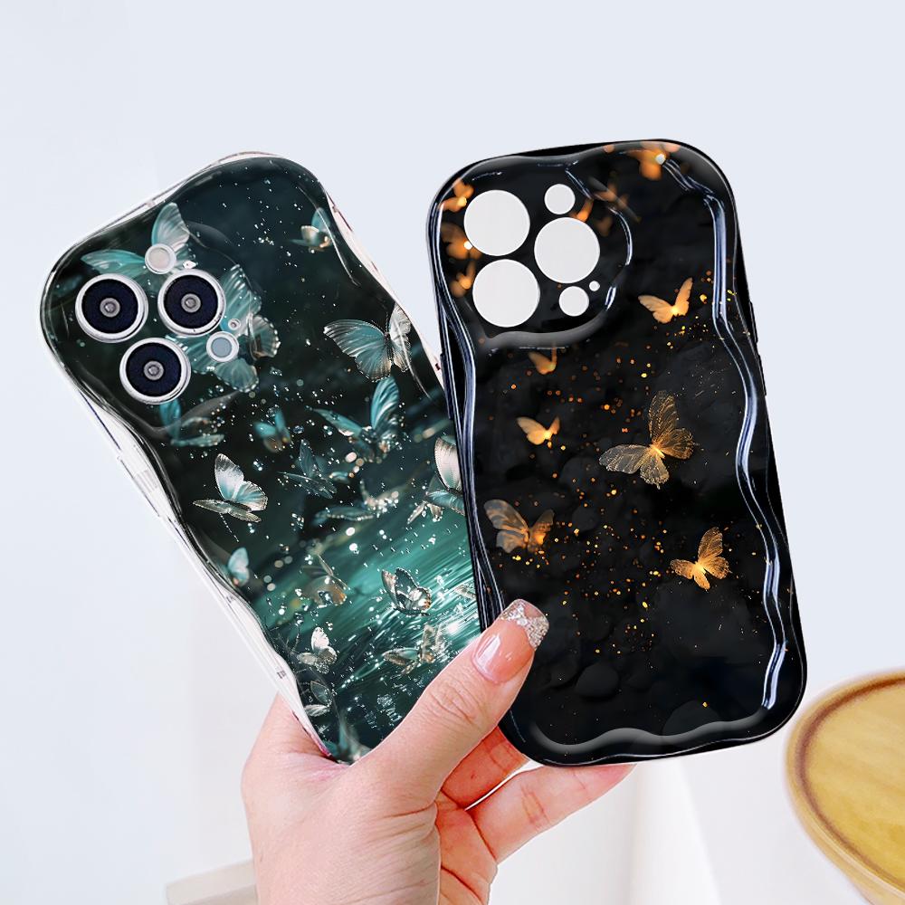 Cute Cartoon Pattern Cream Texture Casing Wavy Edge Soft Silicone Cover Phone Case for Samsung