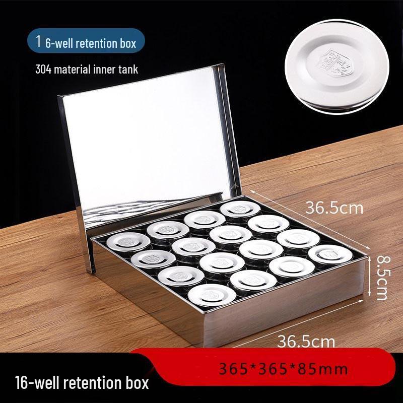 ZLIII 304 Stainless Steel 16-Compartment Food Sample Box