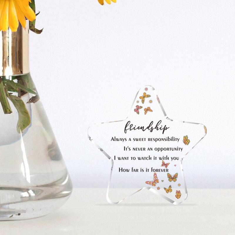 Pentagramm Transparentes Acryl Geschenk für Freunde Freundschaftssouvenir Dekorative Geschenkanhänger