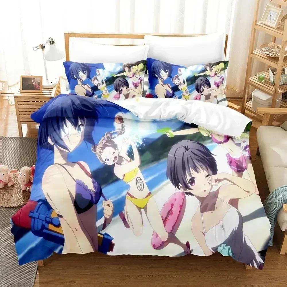 Kawaii Girl Love Chunibyo Other Delusions Bedding Set Printed With Pillowcase Duvet Cover Soft Queen King Size Bedclothes Home