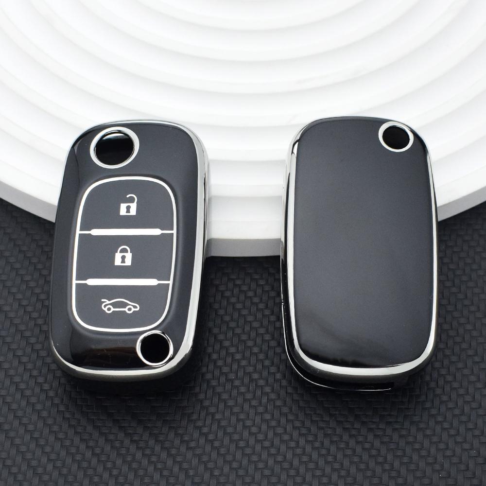 

Сріблястий чохол-ключниця з ТПУ для Mercedes для LADA Vesta Granta XRay Kalina Priora Седан Спорт для Renault Fluence Clio Megane чорний