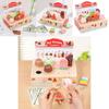 Wooden Simulation Ice Cream Vending Cabinet Model Children Toy Set For Kids Imaginative Pretend Play