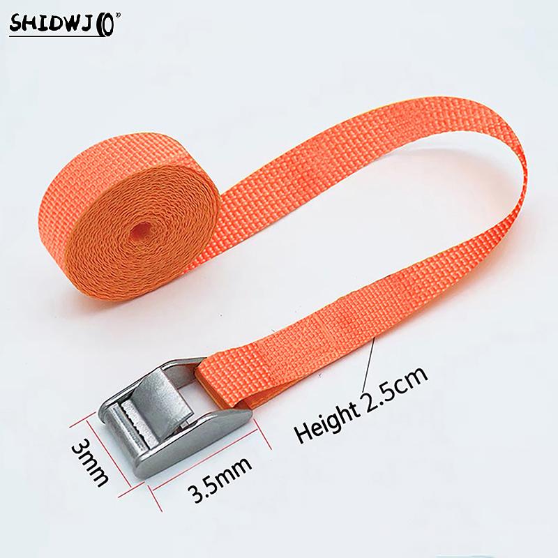 1pcs 5M Cargo Straps With Buckle Tie-Down Belt For Motorcycle Bicycle Metal Tow Rope Strong Ratchet Fixing Belt For Luggage Bag