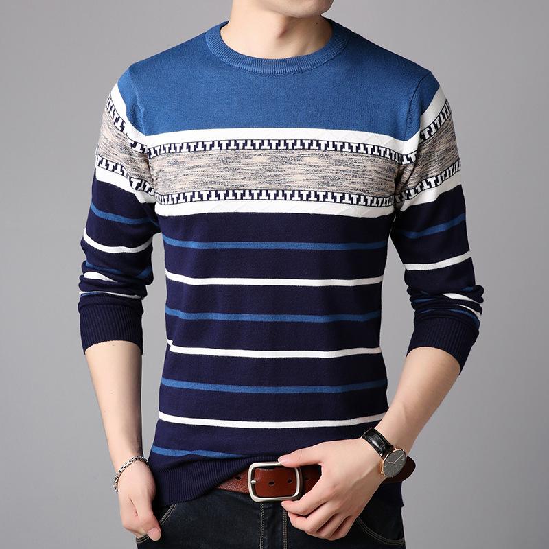 Maglione Pullover a Maniche Lunghe alla Moda Casual da Uomo Autunno Inverno Maglia a Maniche Lunghe Uomo