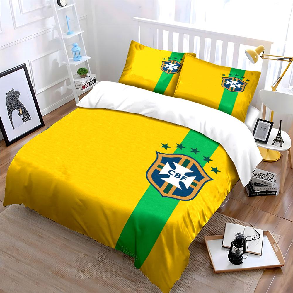Green Stripe, CBF Emblem. Bedding Sets Duvet Cover Sets Duvet Covers Pillowcases(1*Duvet Cover 2*Pillowcases Without Duvet Insert)