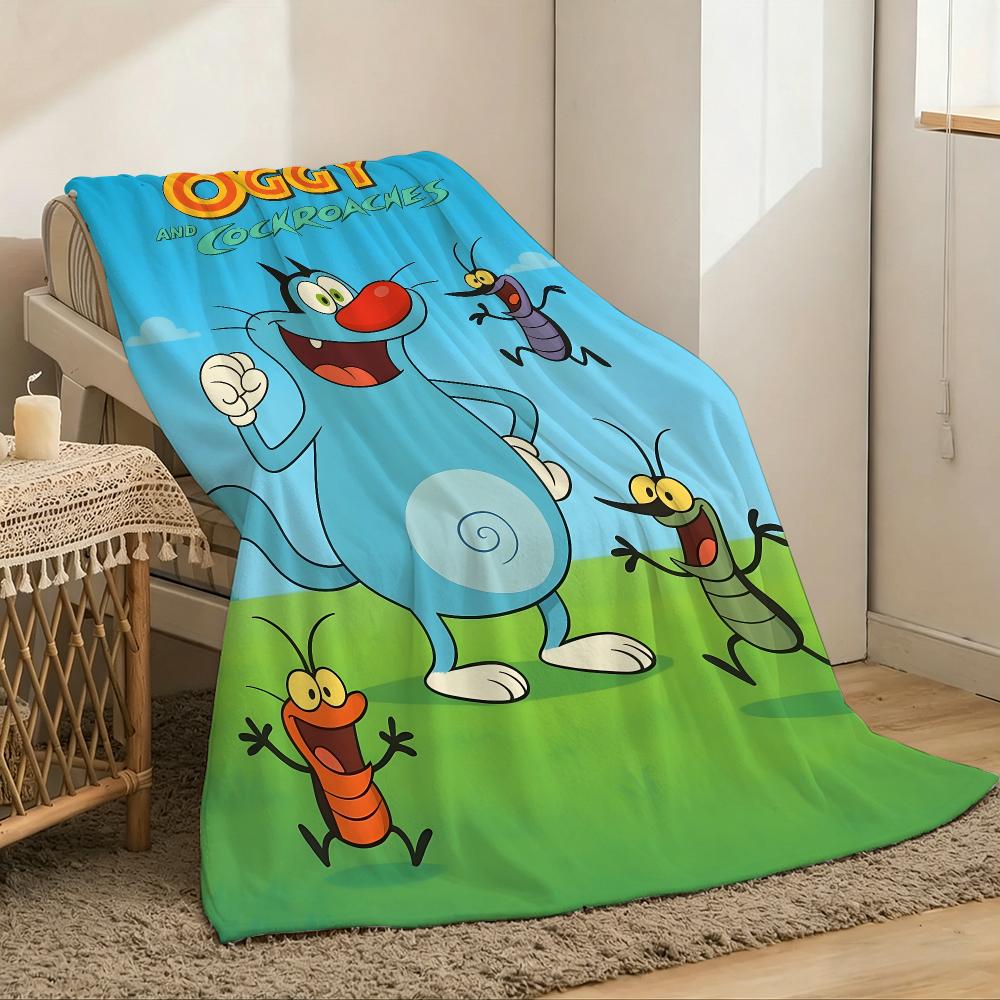 O-oggys and the Cockroaches Throw Lightweight 240g Flannel Blanket Soft Skin-friendly for Summer Cooling