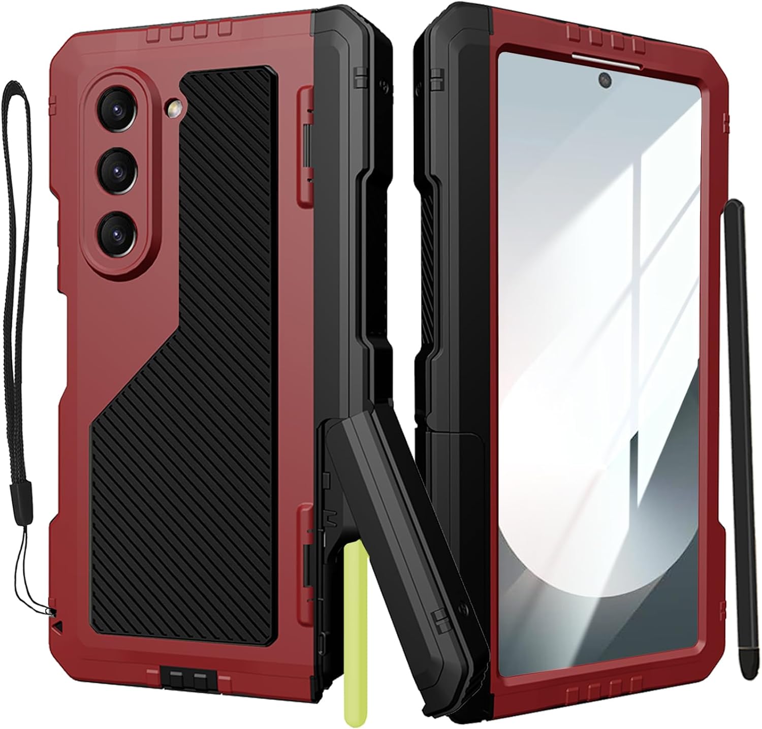 

Case with S Pen Holder for Samsung Z Fold 4 5 6 7 Metal Cases with Screen Protector Military Rugged Heavy Duty Cover Kickstand Galaxy Z Fold7