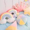 Ins Cuscino Peluche Colore Caramella Nuvola Stella Luna Cuscino Cuscino Corona Arcobaleno Colorata Decorazione Divano Casa Cuscino da Lancio Giocattolo