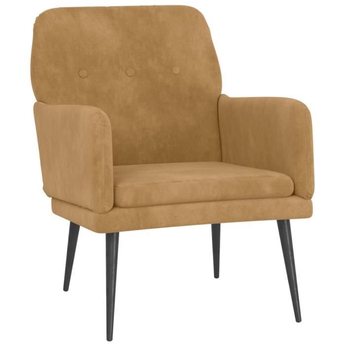 351411 vidaXL Fauteuil Marron 62x79x79 cm Velours