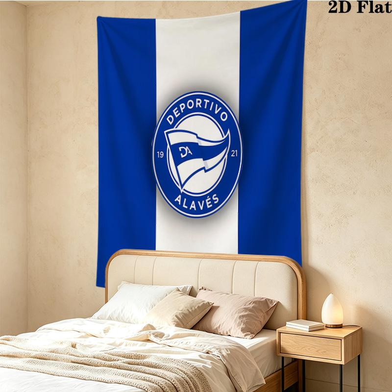 Deportivo Alaves Wall Tapestry Aesthetic Wall Hanging Printed Fabric Blanket Decorative Tapestries For Bedroom Living Room Home Decor